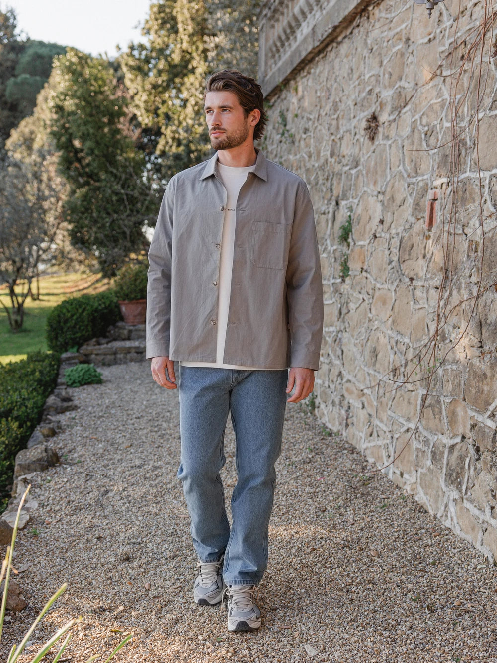 Olive Textured Cotton Shirt