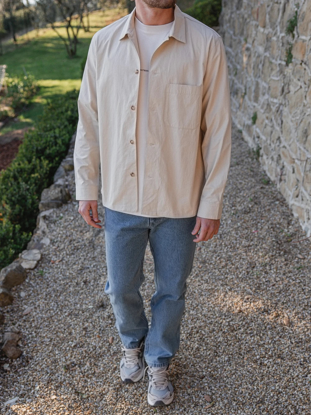 Cream Structured Overshirt