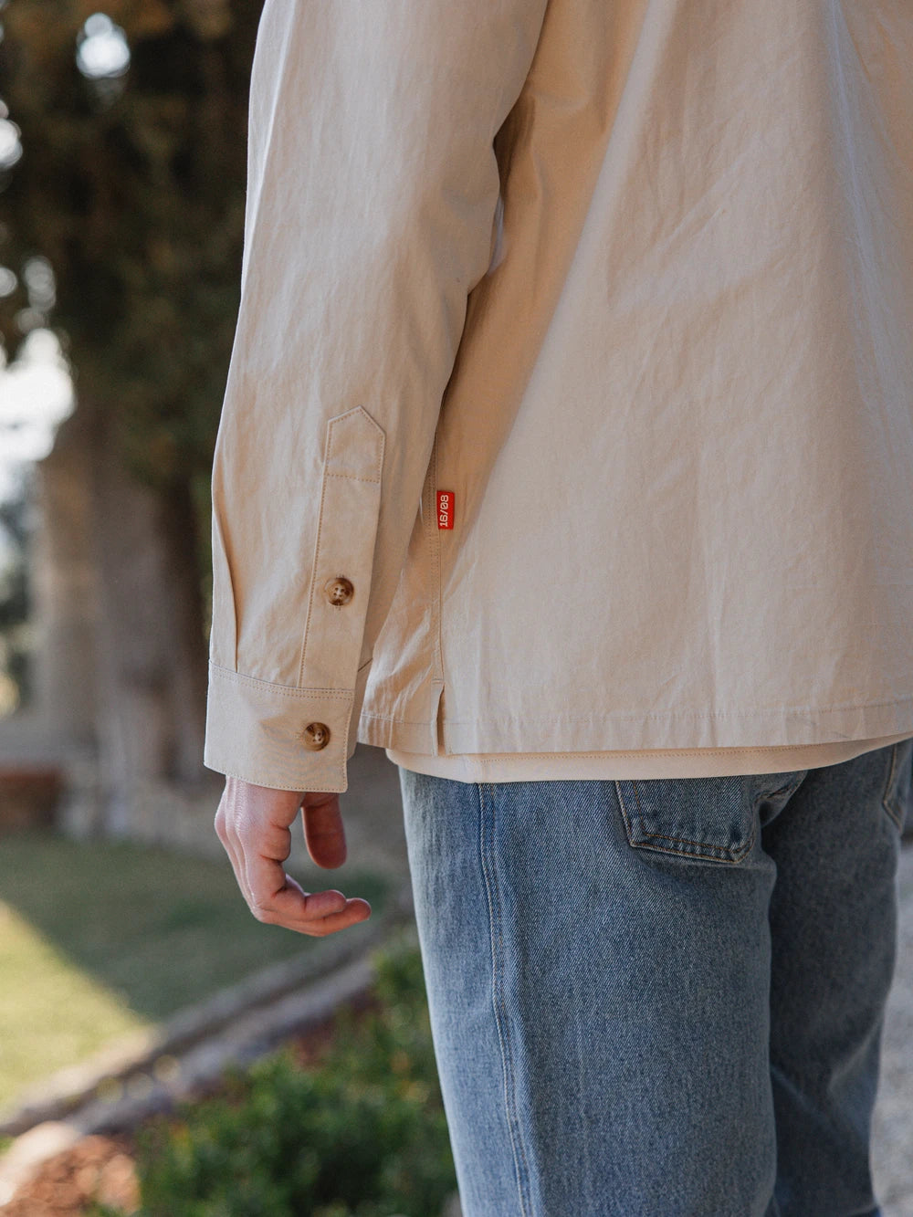 Beige Textured Cotton Shirt