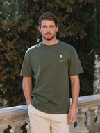 Übergroßes T-Shirt mit grünem Stempel