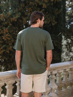 Übergroßes T-Shirt mit grünem Stempel