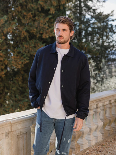 Marineblaue Coach-Jacke