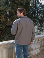 Grey Padded Coach Zip Jacket