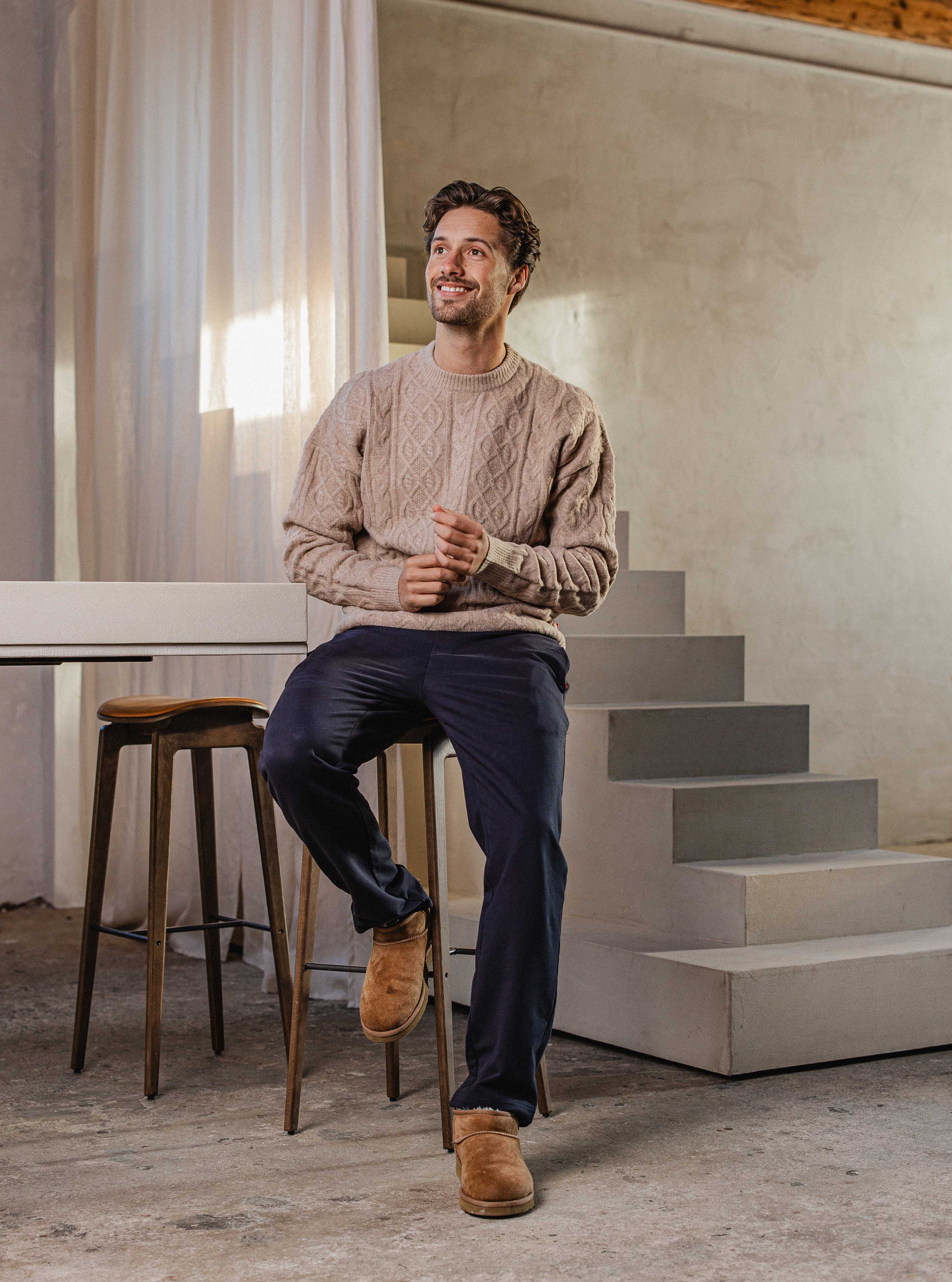 Brown Oversized Cable Sweater Sample