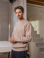 Brown Oversized Cable Sweater Sample