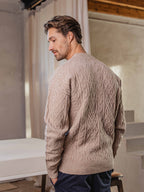 Brown Oversized Cable Sweater Sample