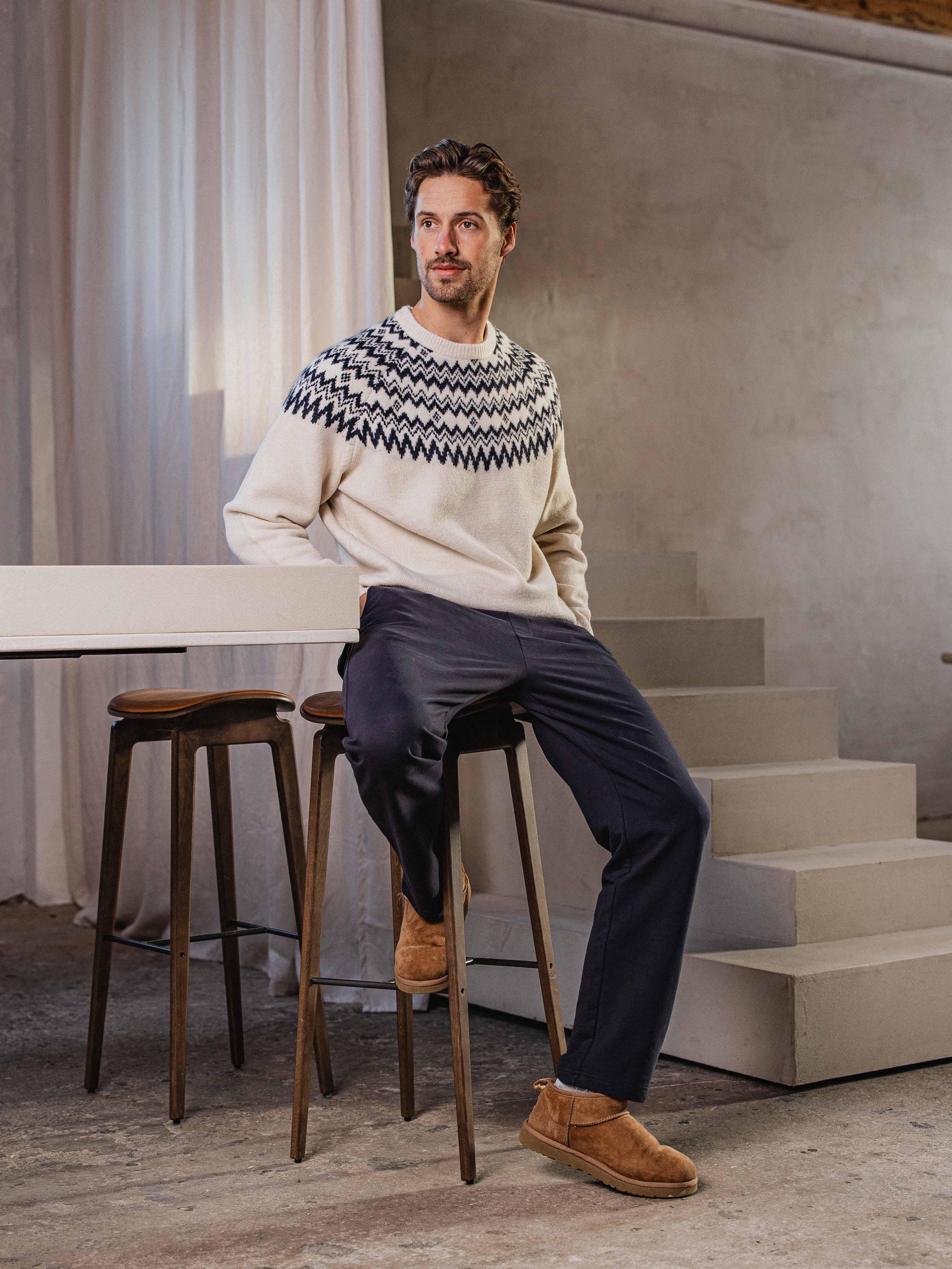 Off White Oversized Christmas Sweater Sample