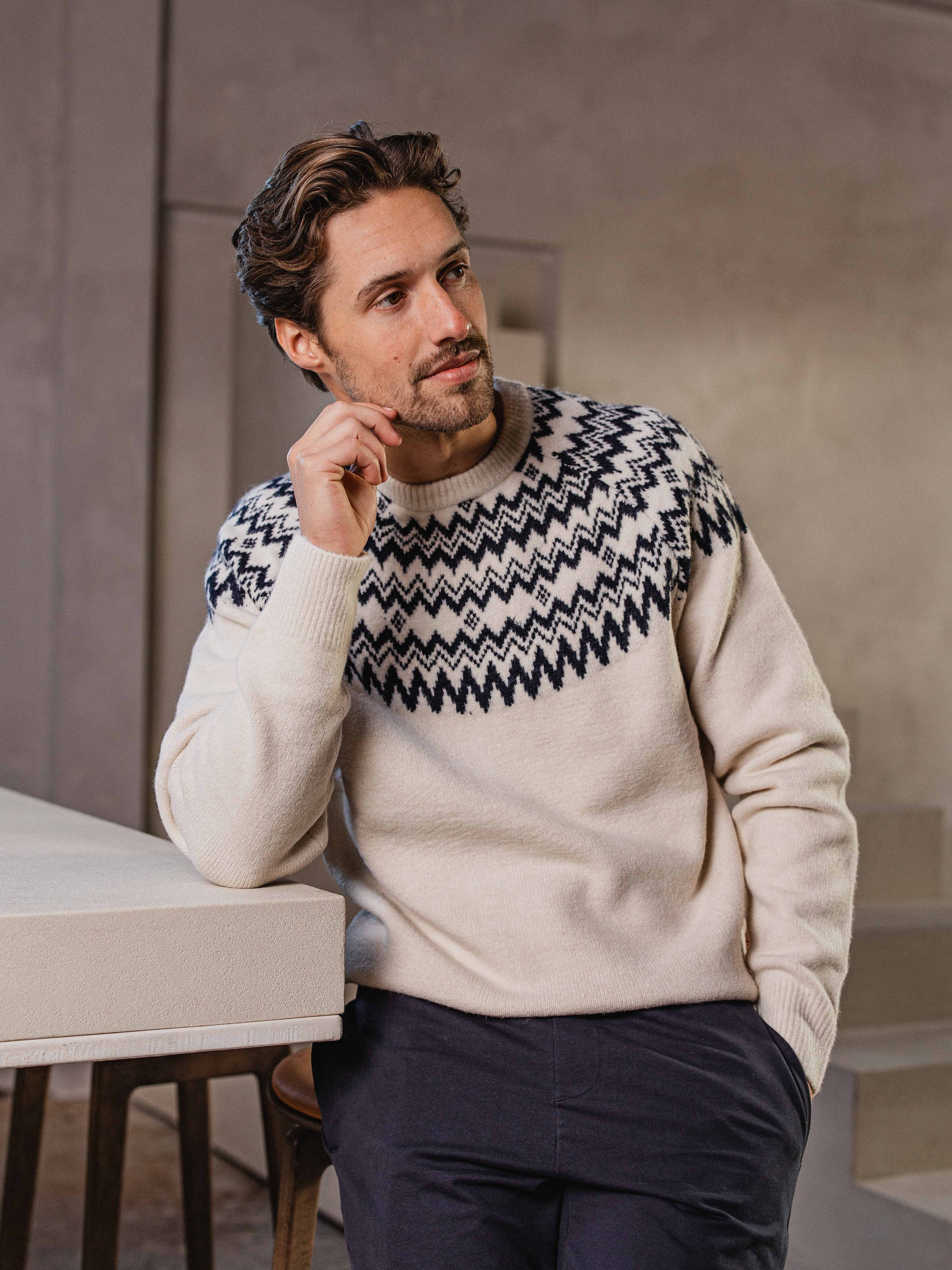 Off White Oversized Christmas Sweater Sample