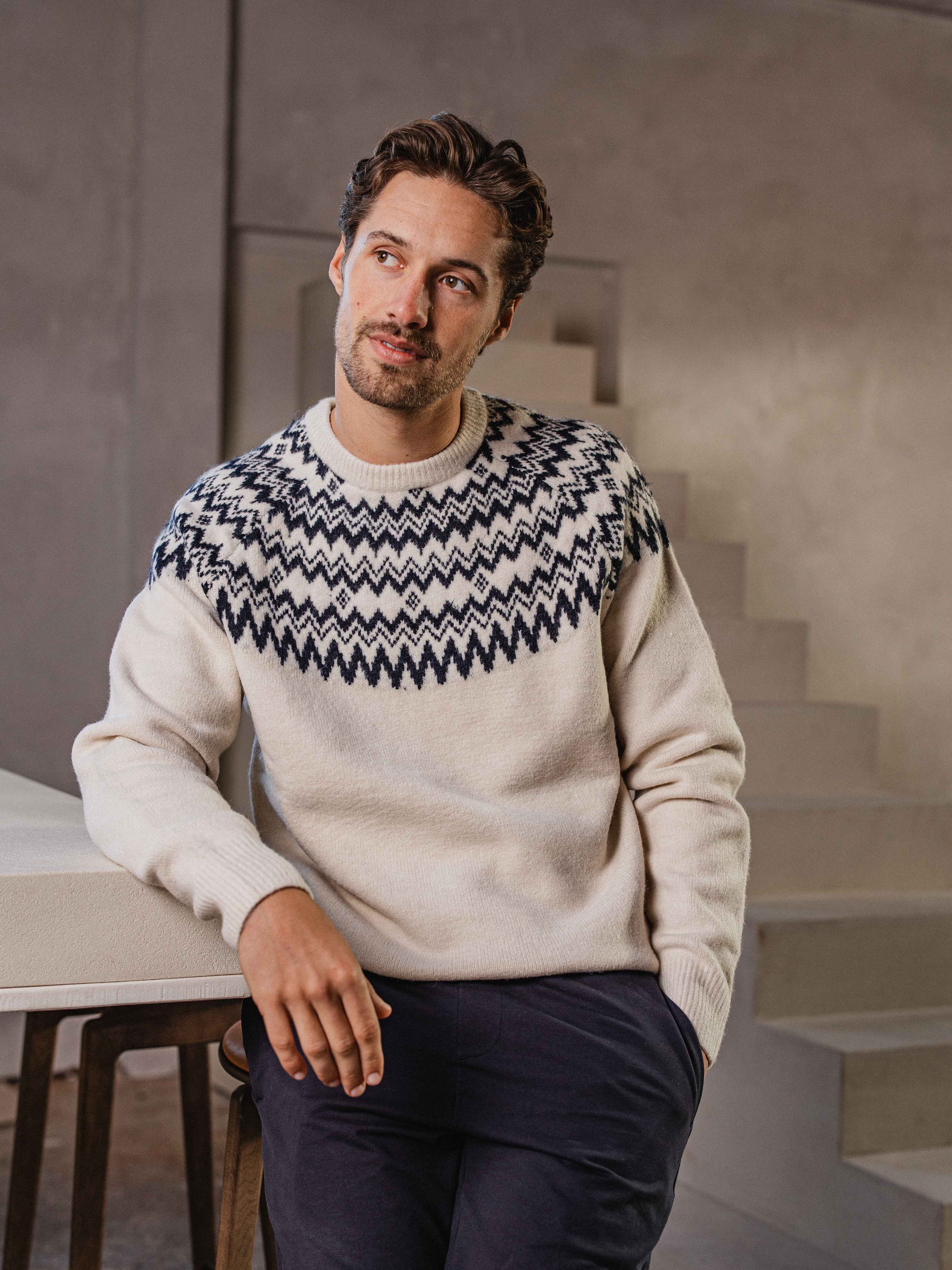 Off White Oversized Christmas Sweater Sample