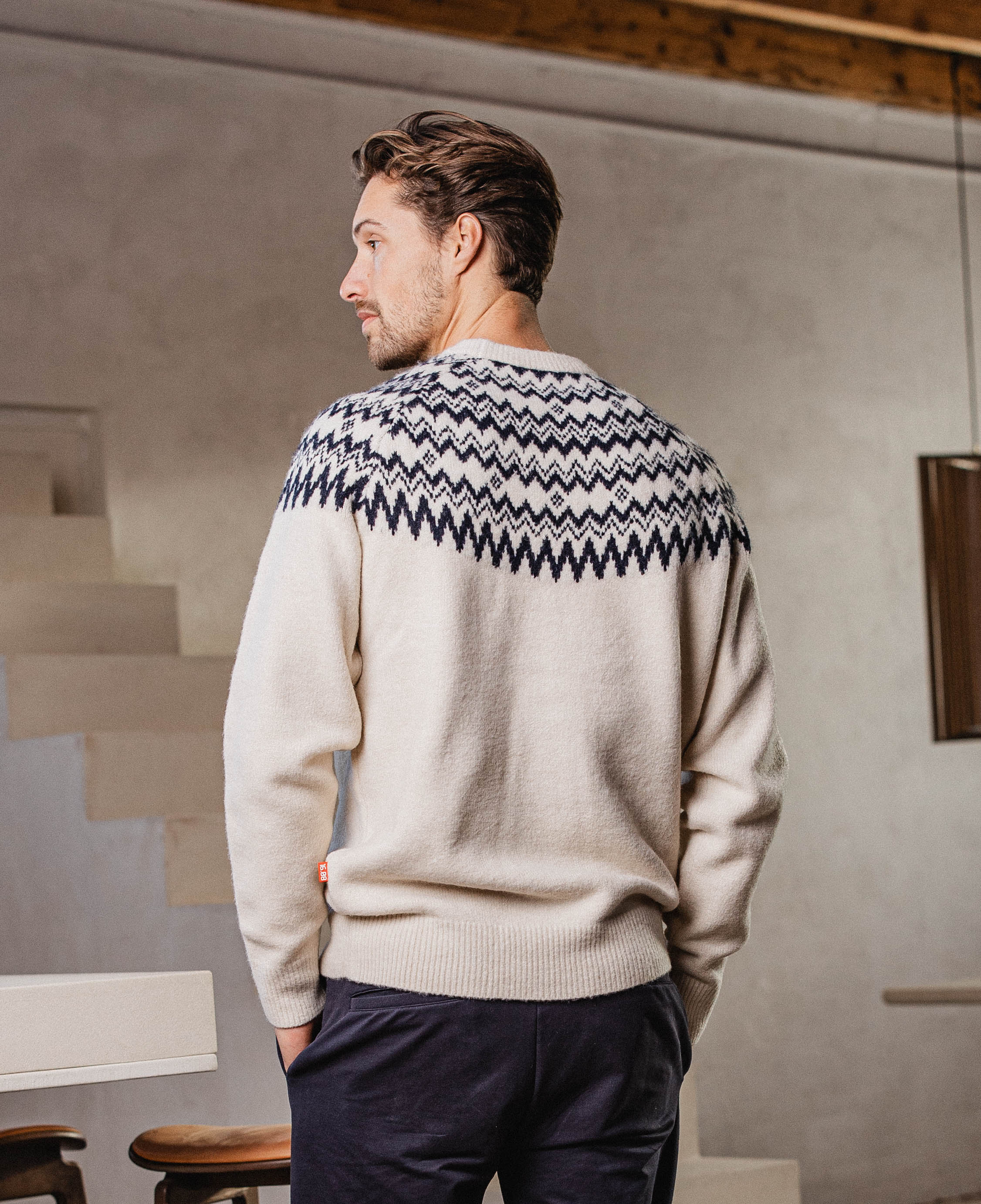 Off White Oversized Christmas Sweater Sample