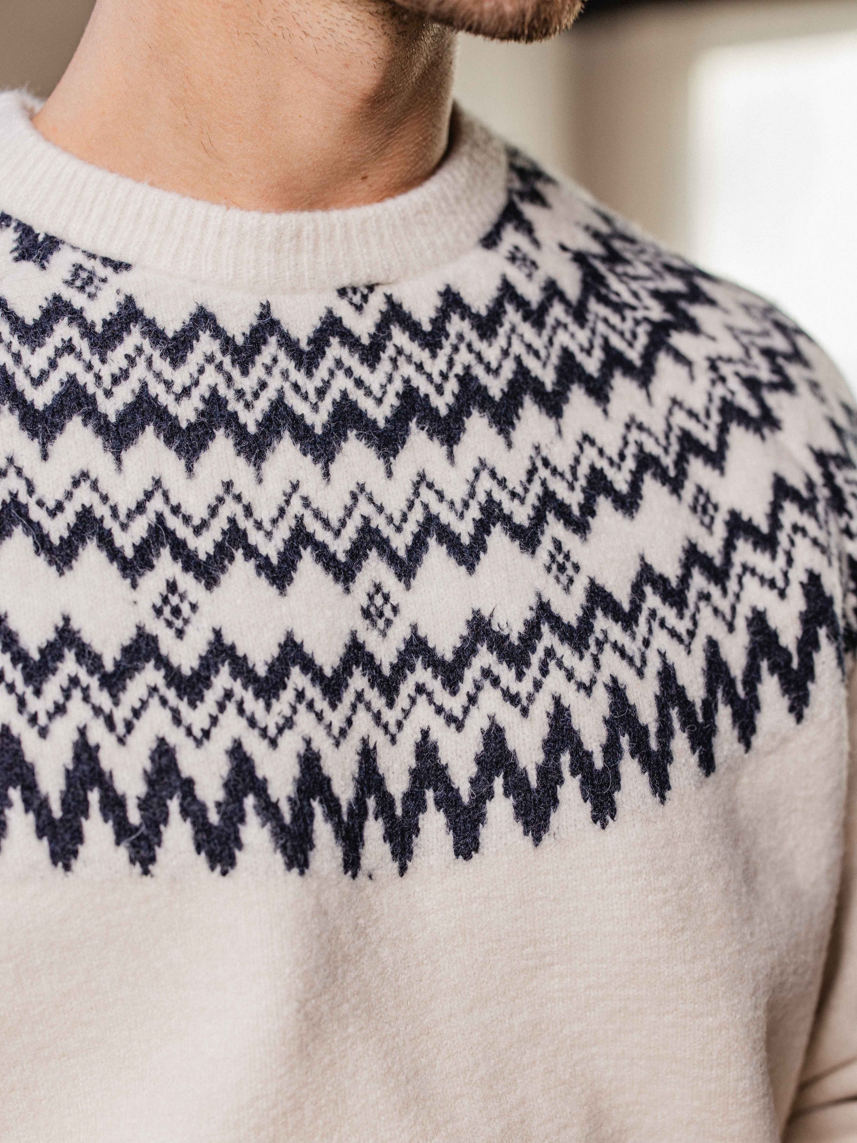 Off White Oversized Christmas Sweater Sample