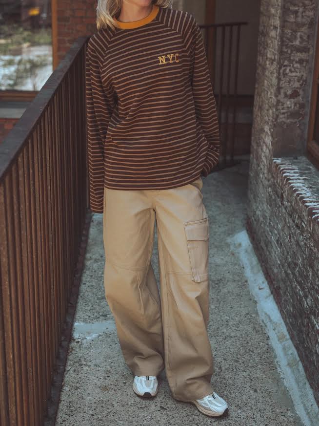 NY Streifen Langarm-Outfit
