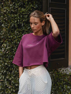 Fuchsiafarbenes Crop-Top