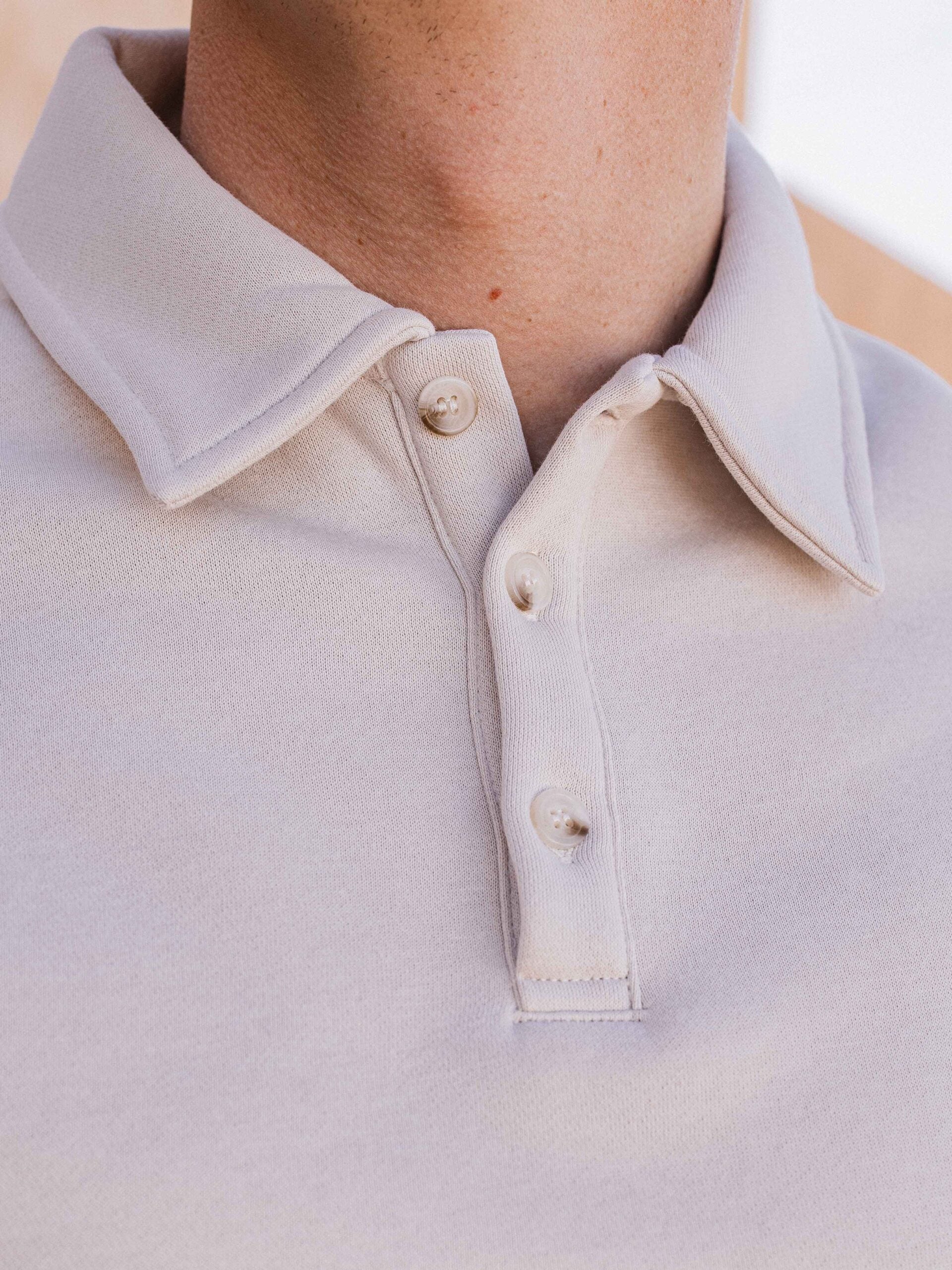 Taupe Oversized Polo Button Sweater