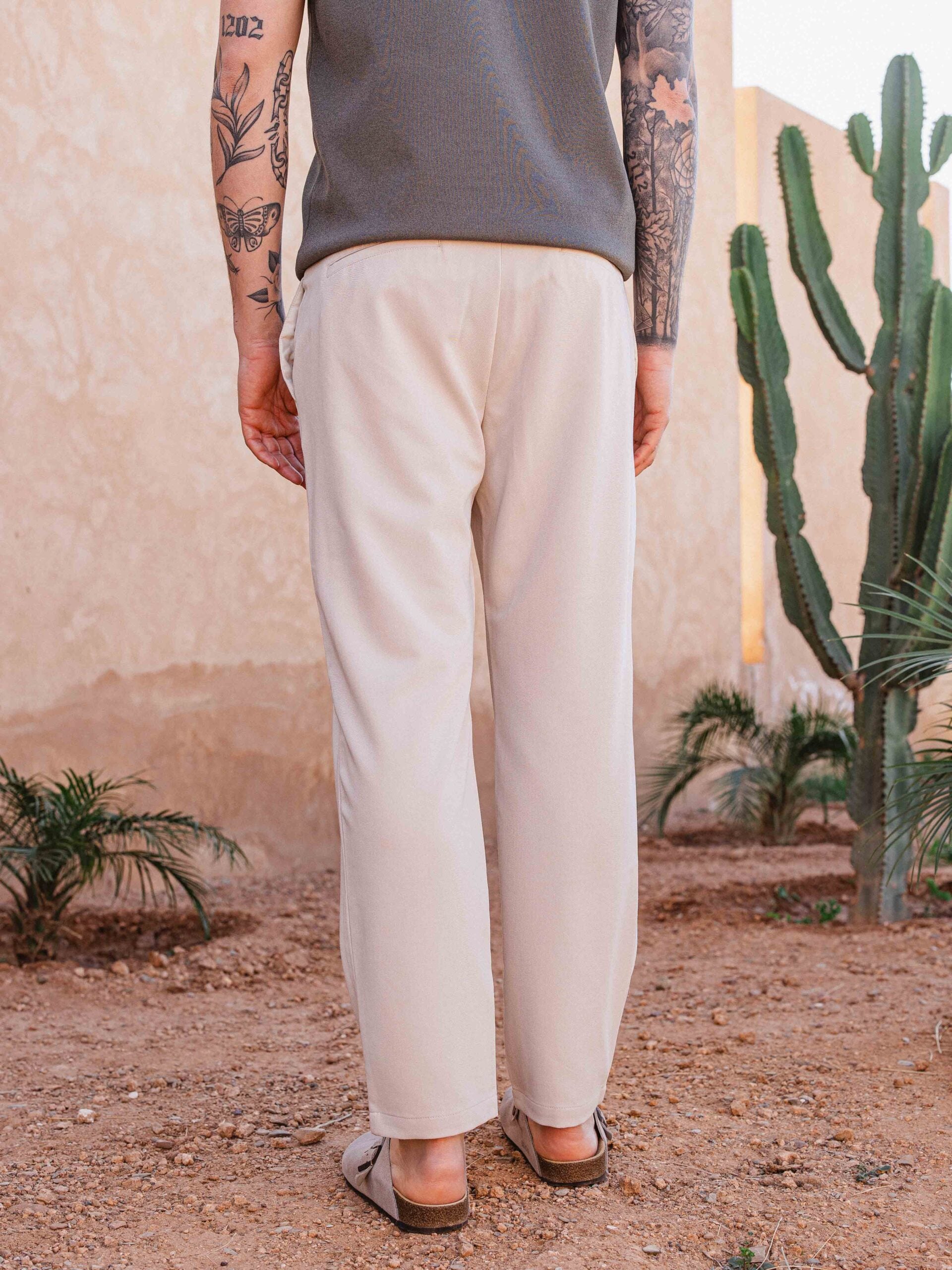 Beige Casual Pants