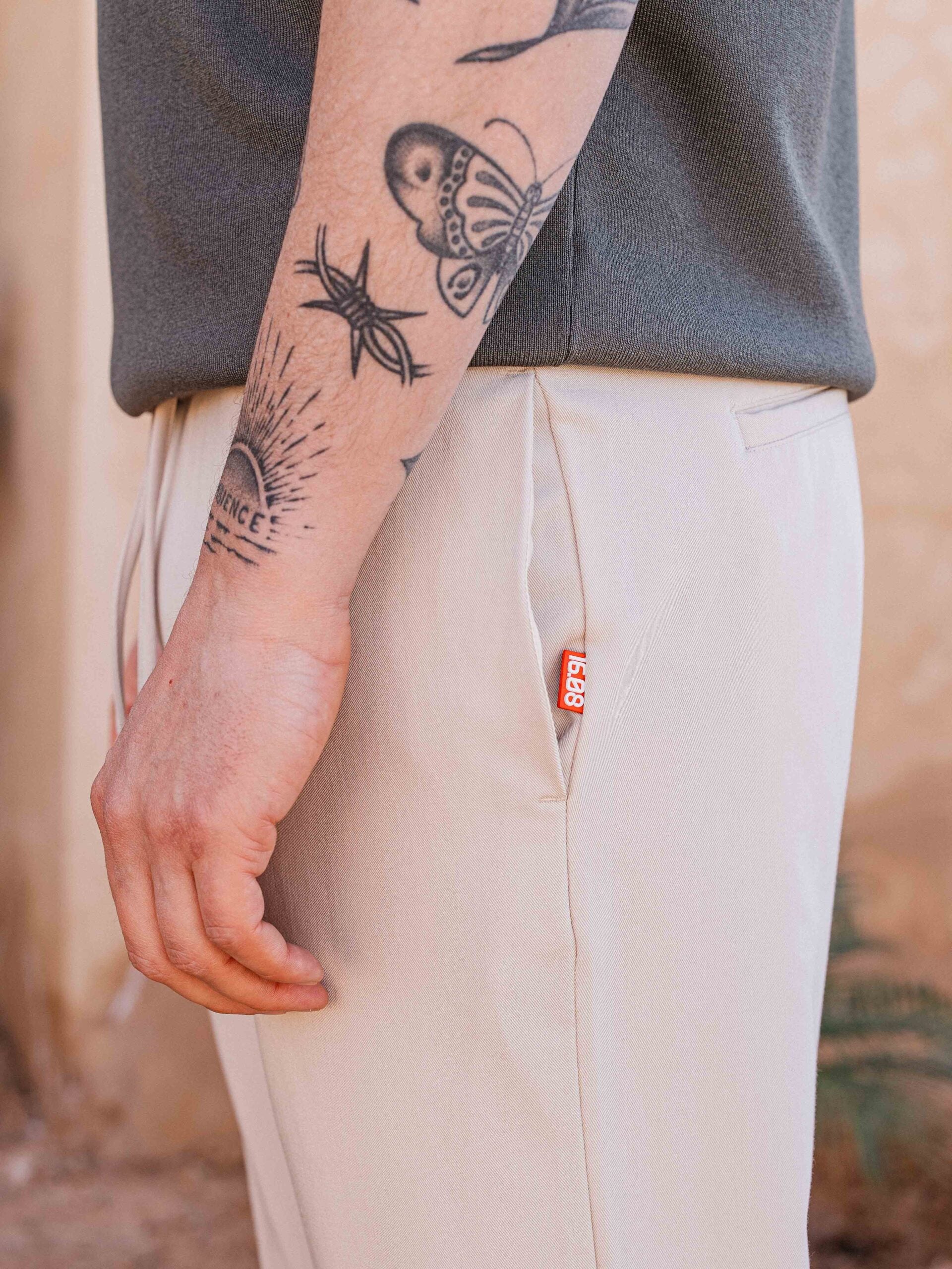Beige Casual Pants