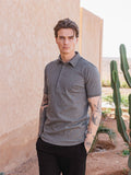 Grijze zakelijke poloshirt monster