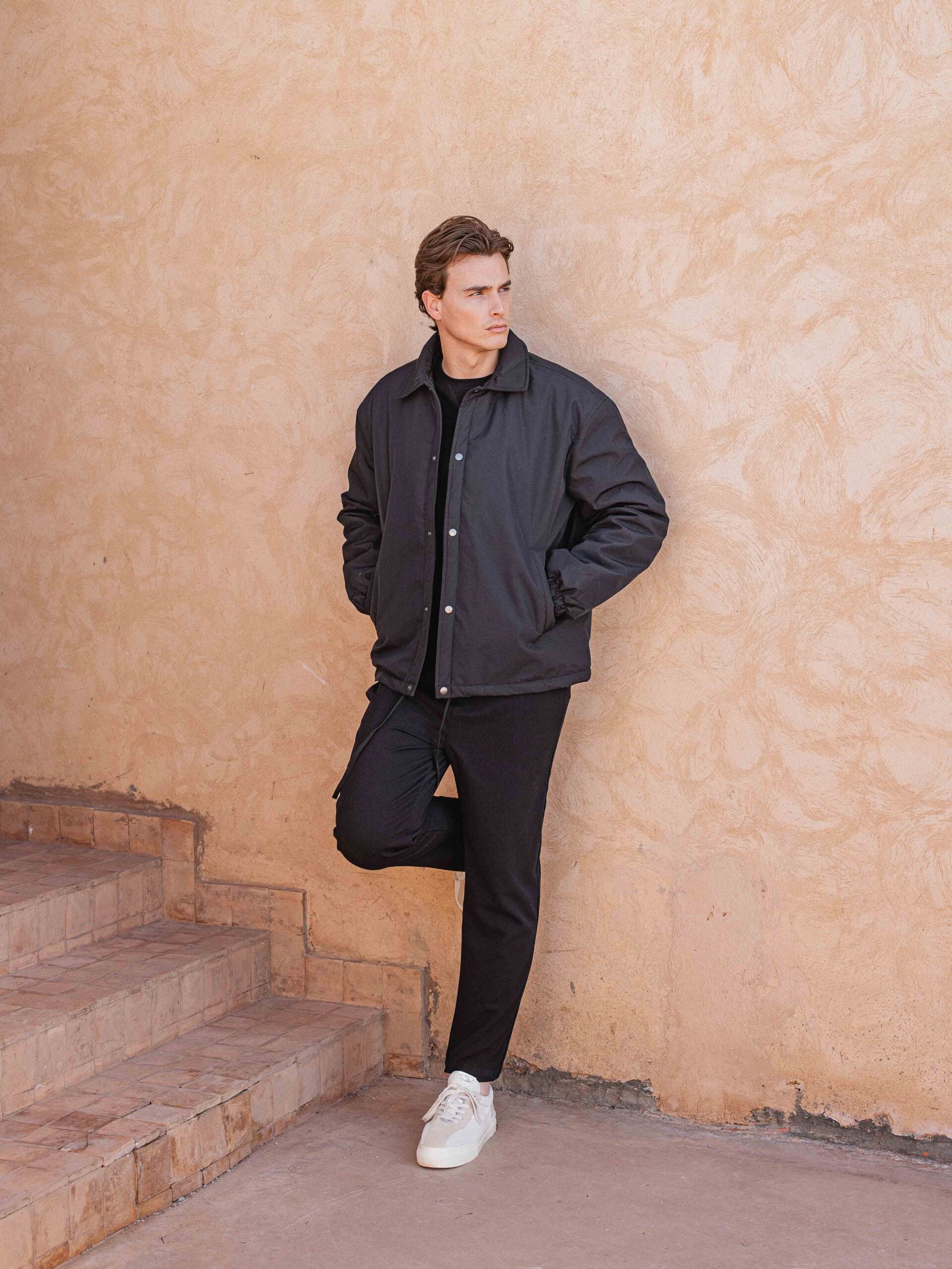 Black Padded Coach Jacket