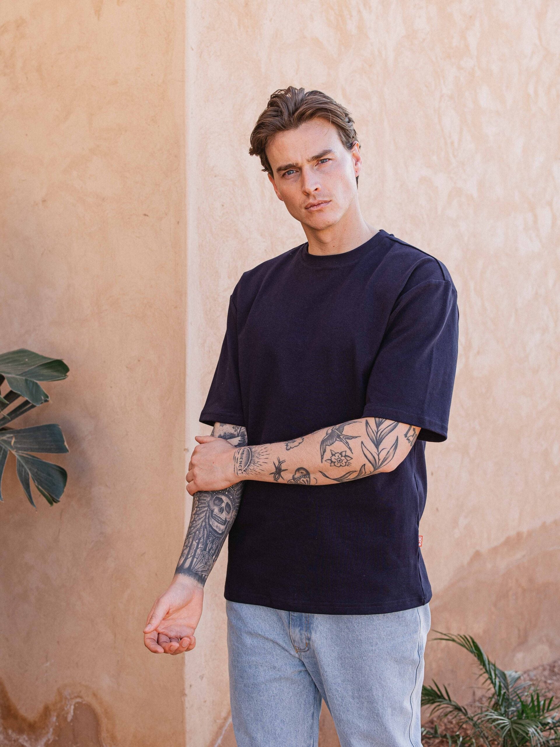 Navy Sleeve Oversized T-shirt