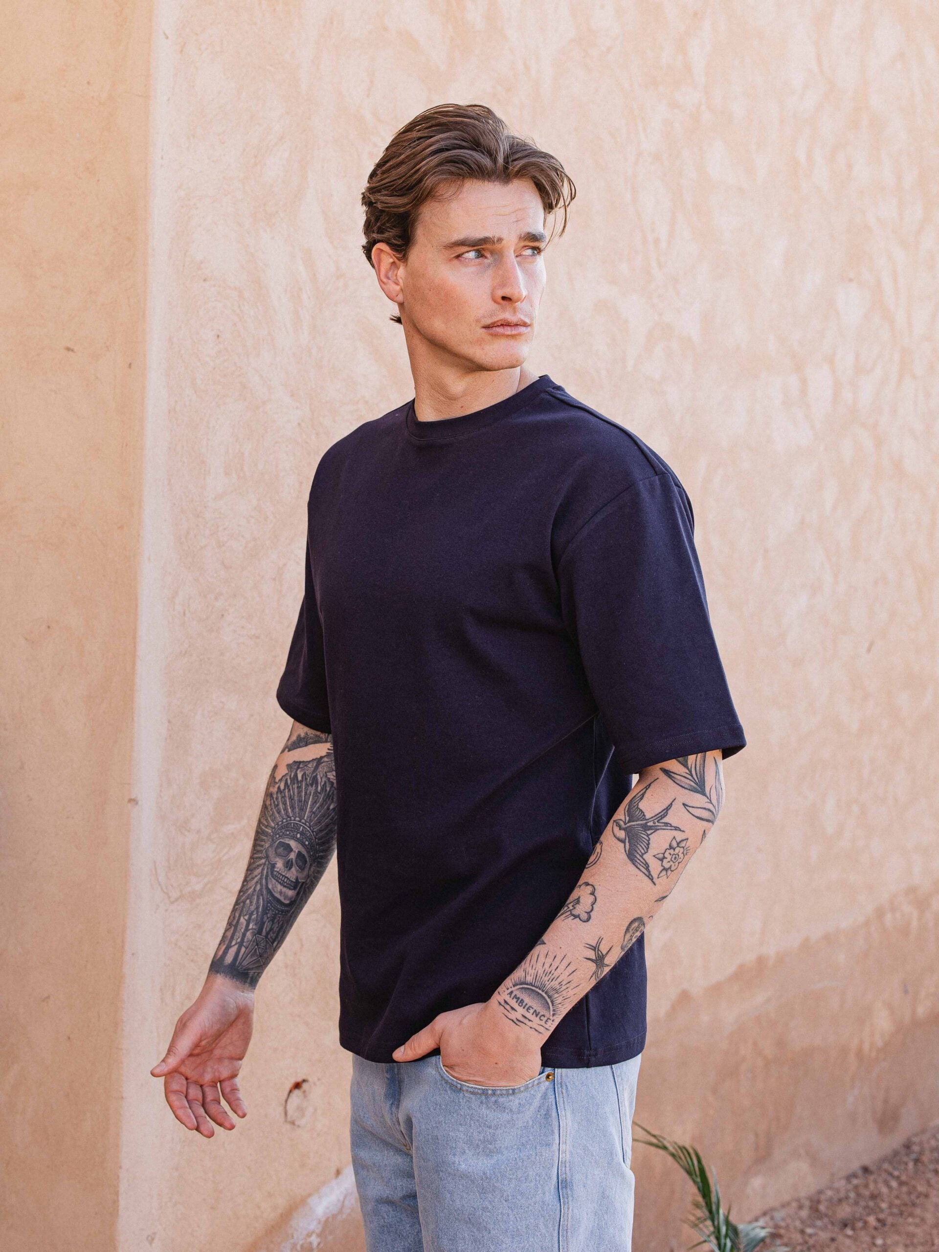 Navy Sleeve Oversized T-shirt