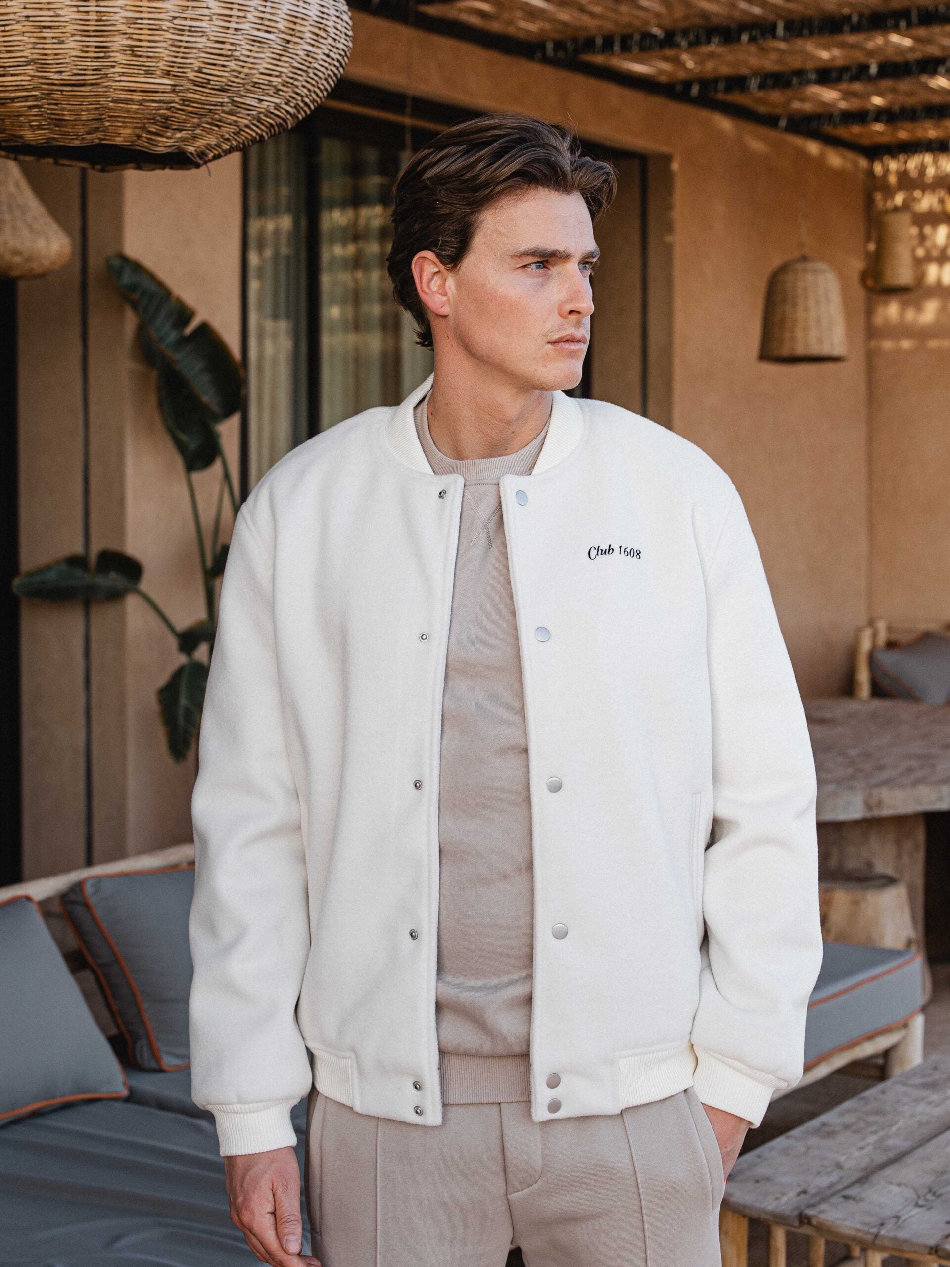 Off White Baseball Jacket