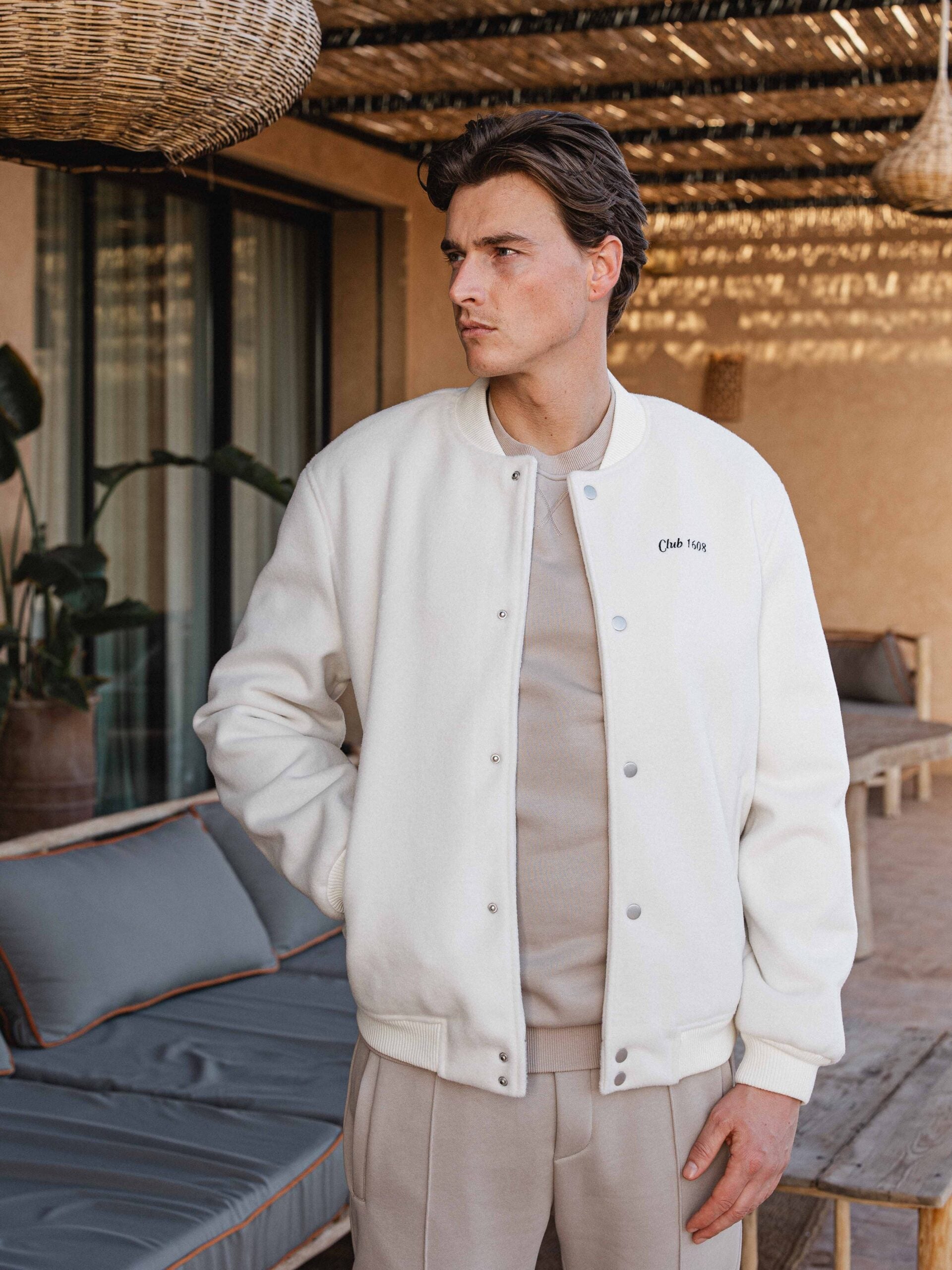 Off White Baseball Jacket