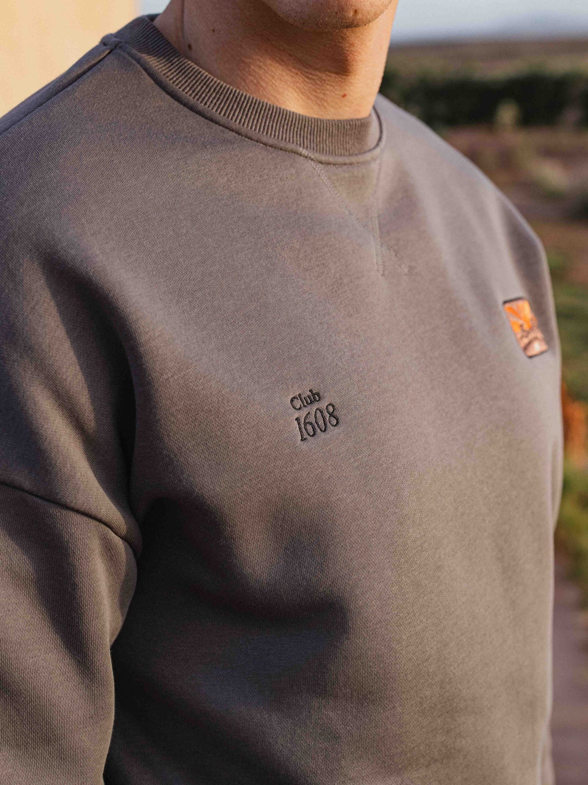 Dark Grey Oversized Patch Sweater