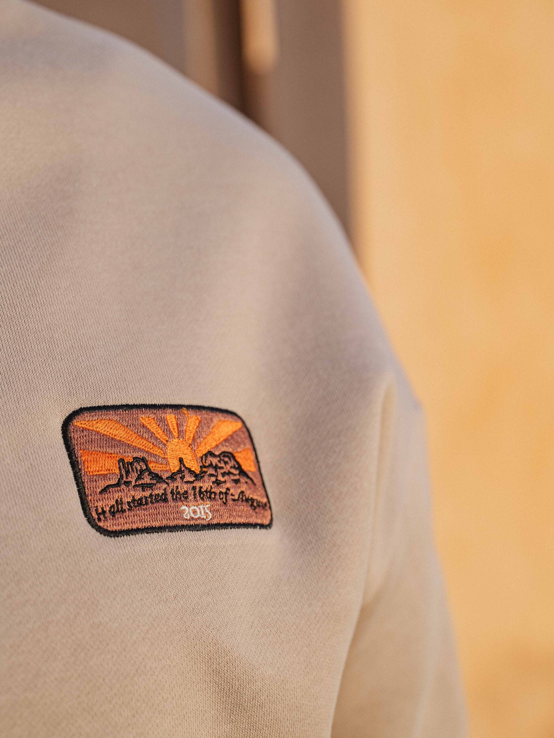 Beige Oversized Patch Sweater