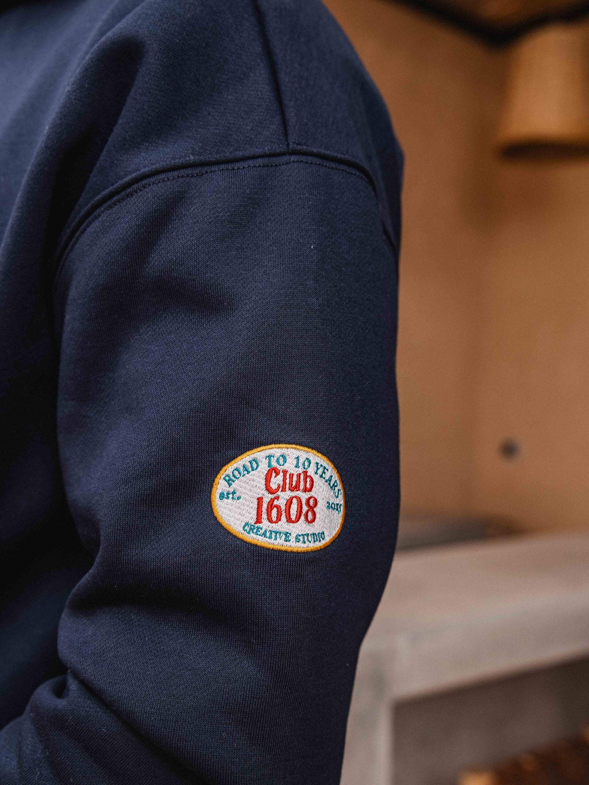 Navy Patch Oversized Hoodie