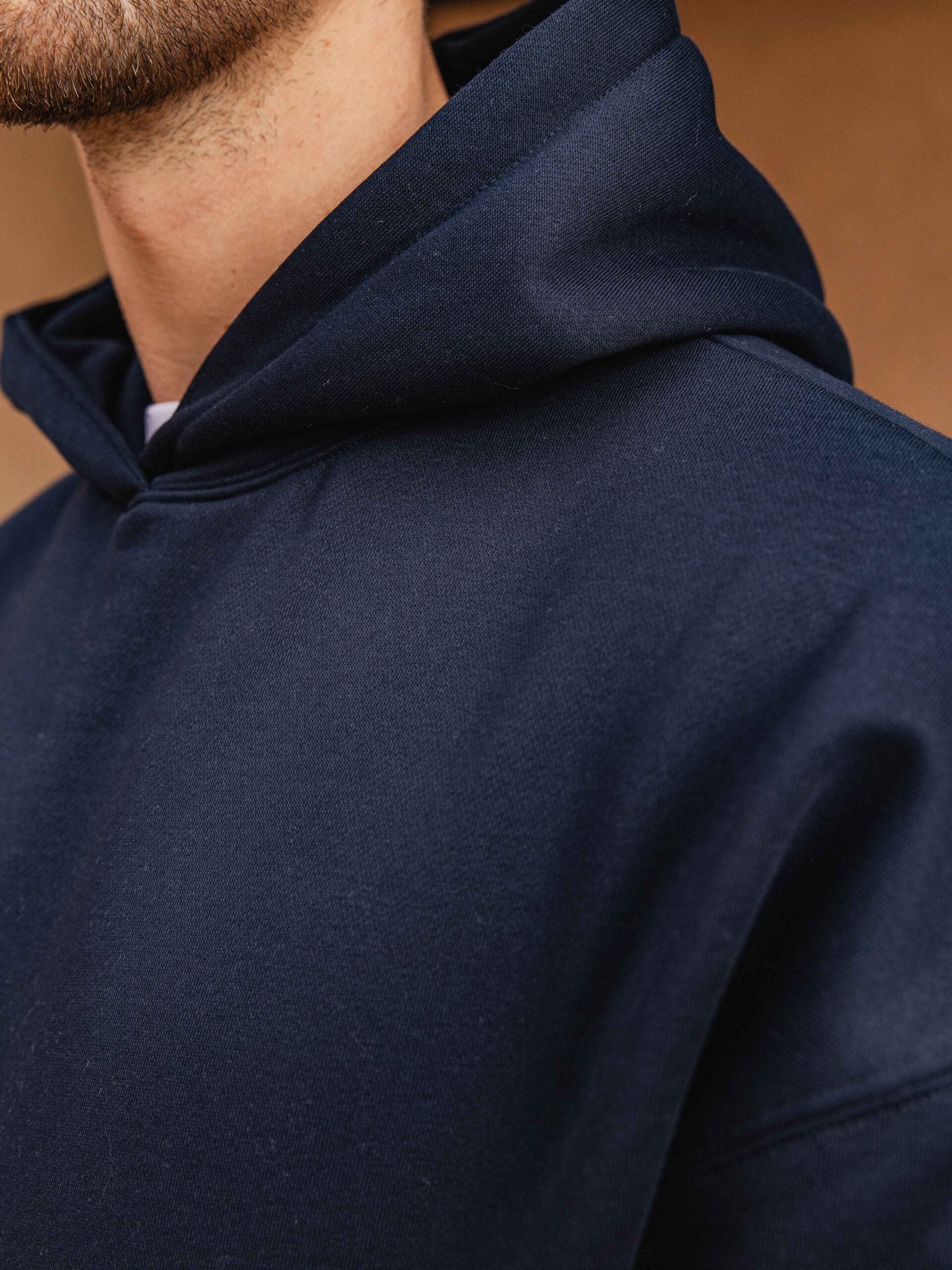 Navy Patch Oversized Hoodie
