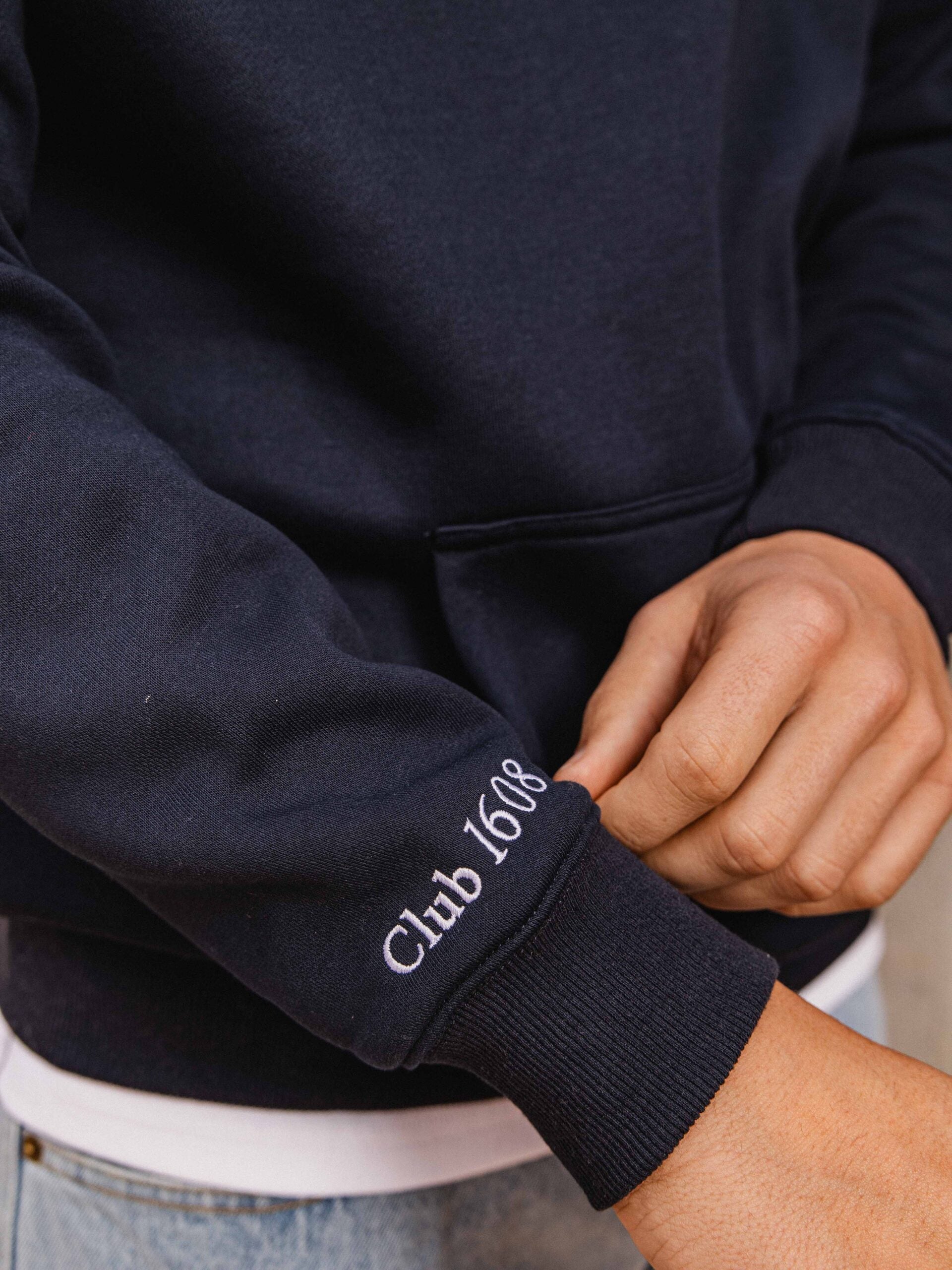 Navy Patch Oversized Hoodie