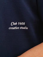 Marineblaues Oversize-T-Shirt mit Text