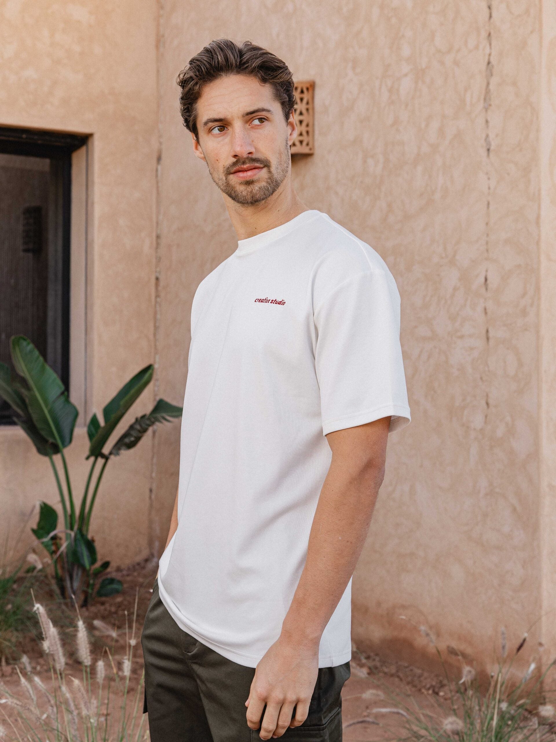 White Creative Oversized T-shirt Sample