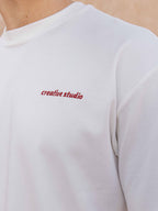 White Creative Oversized T-shirt Sample
