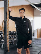 Black Sport Half Zip Longsleeve