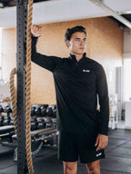 Black Sport Half Zip Longsleeve