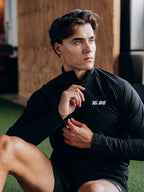 Black Sport Half Zip Longsleeve