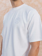 White Oversized Circle T-shirt Sample