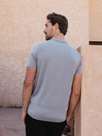 Light Grey Knit Button Polo