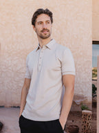 Stone White Business Polo