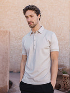Stone White Business Polo