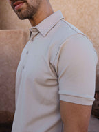 Stone White Business Polo