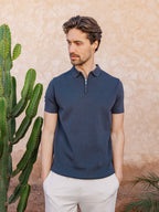 Strickpolo mit Reißverschluss