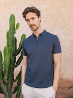 Strickpolo mit Reißverschluss