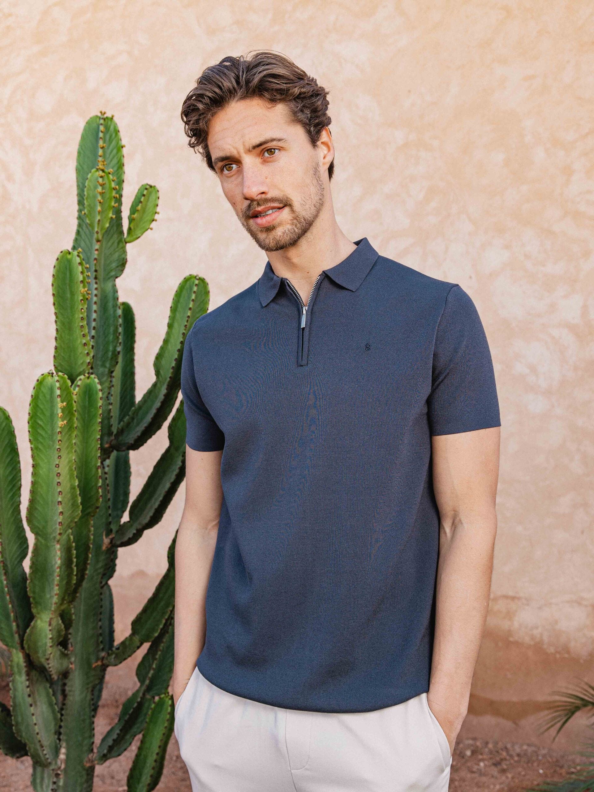 Knit Polo Zipper