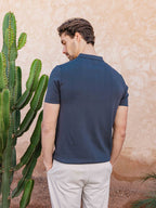 Strickpolo mit Reißverschluss