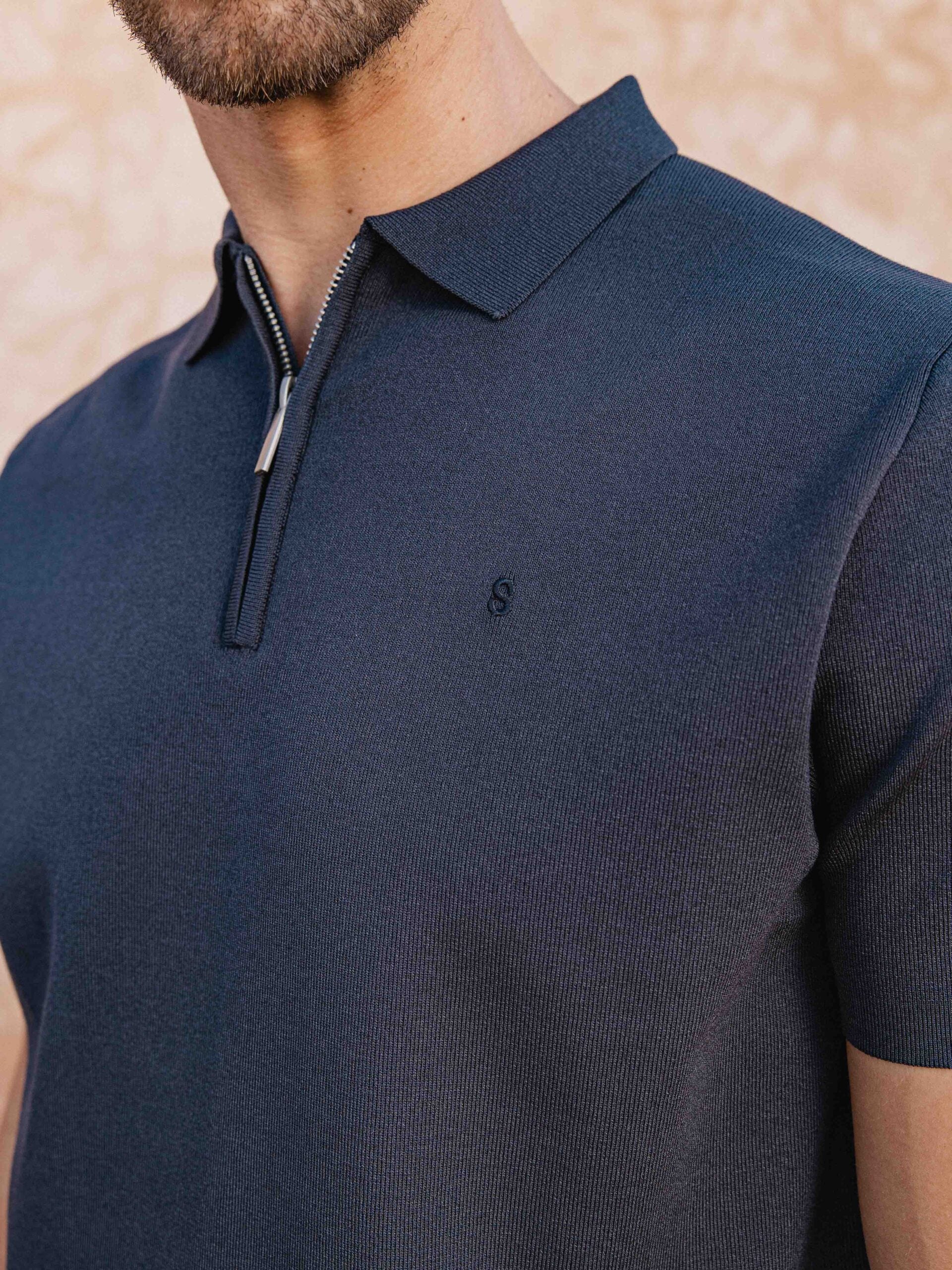 Knit Polo Zipper