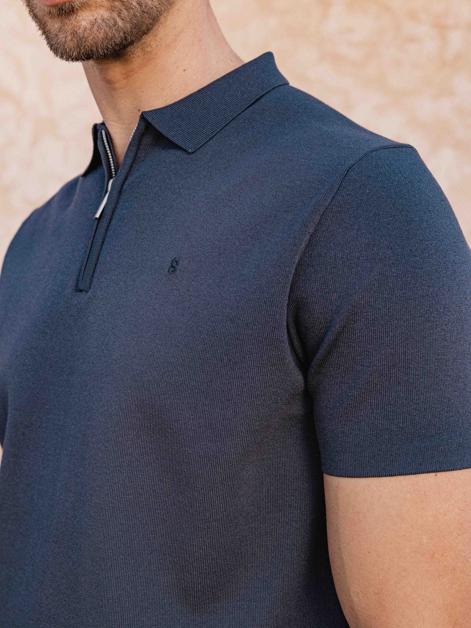 Knit Polo Zipper