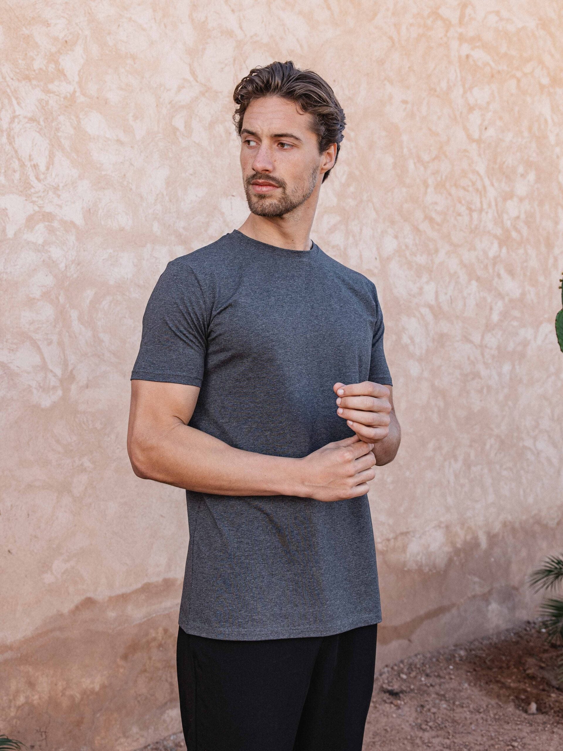 Dark Gray Melange Slim Fit T-shirt