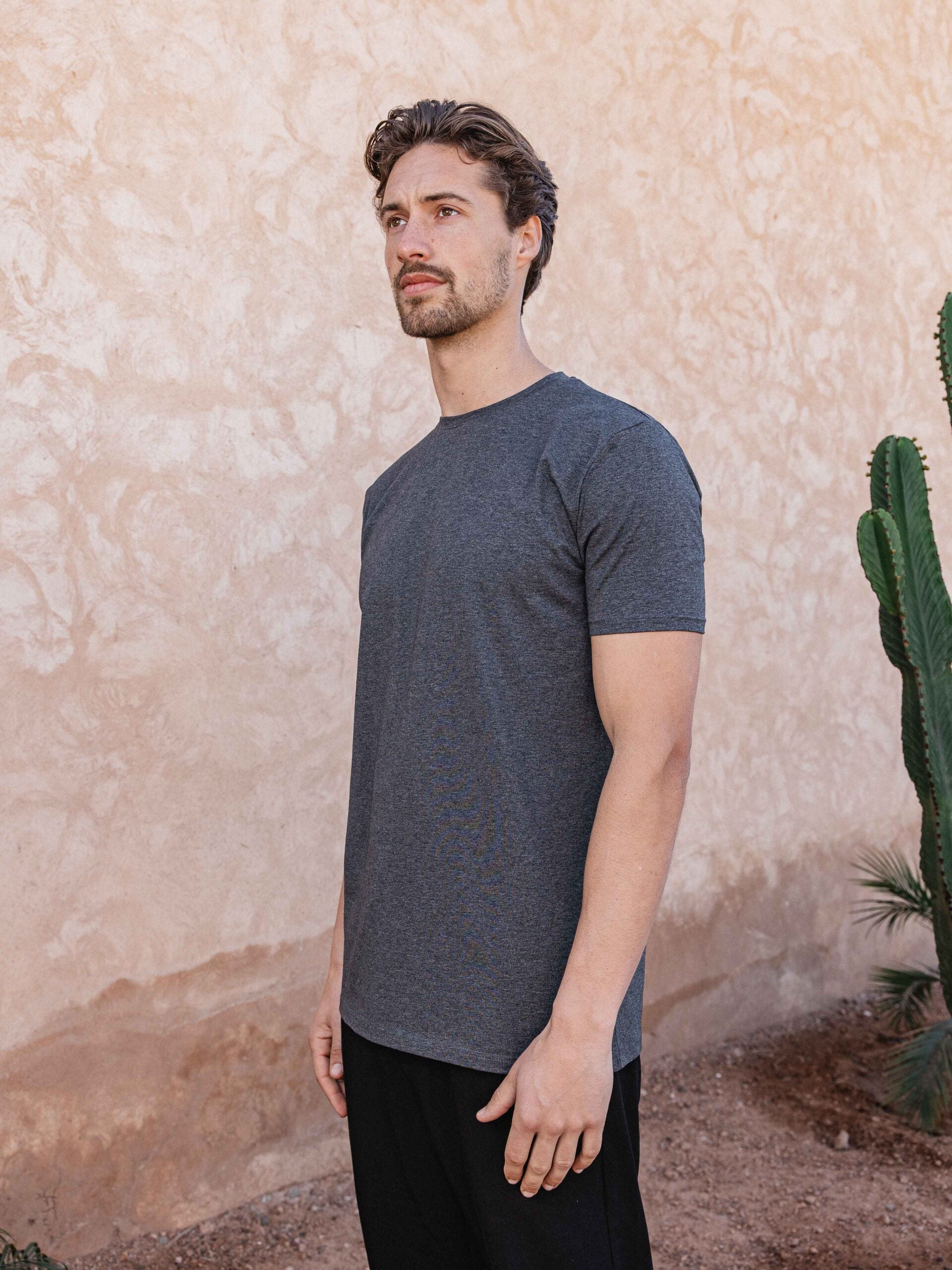 Dark Gray Melange Slim Fit T-shirt